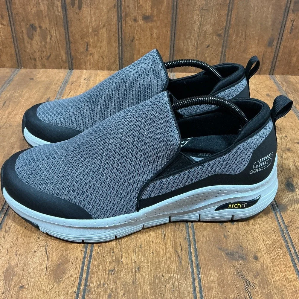 Skechers Men's 10 XW Arch Fit-Banlin Slip-On Sneaker 232043 Extra Wide Fit Gray